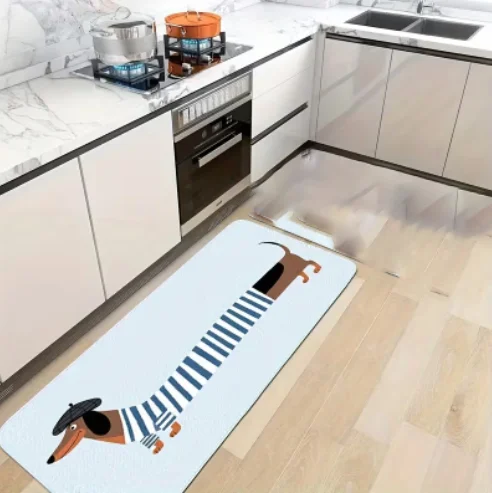 Dackel-Teppich Haustier-Hundeteppich 'Hut-Hund' Küchen-Teppich Flur-Läufer Weicher Komfortabler Schlafzimmer-Bodenbelag