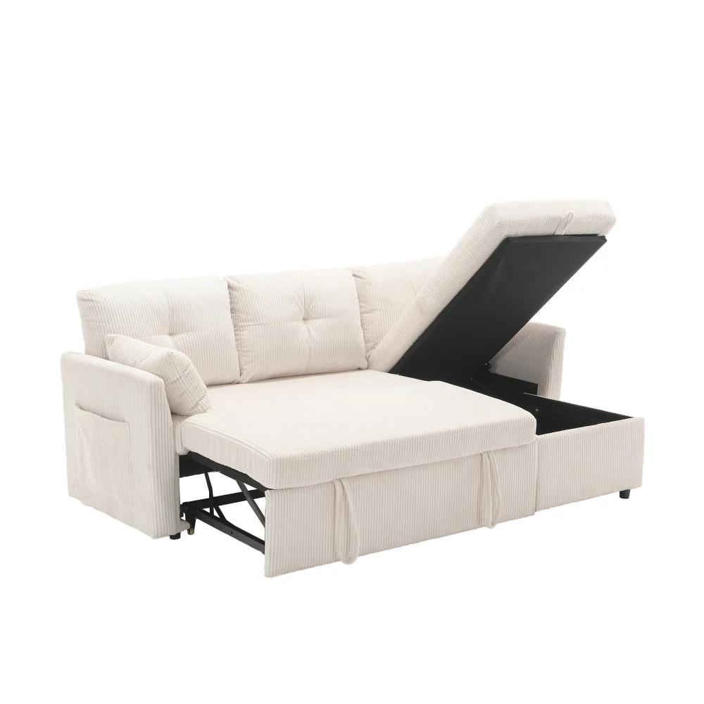Ecksofa mit Stauraum, umwandelbar in Schlafsofa und Chaiselongue für modernes Wohnzimmer Image