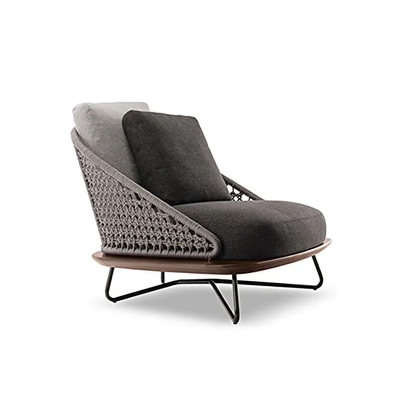 Outdoor-Sofa aus Rattan, Freizeit-Balkonmöbel, Edelstahl-Rattan-Sofa-Kombination für Garten und Villa, Imitationsrattan