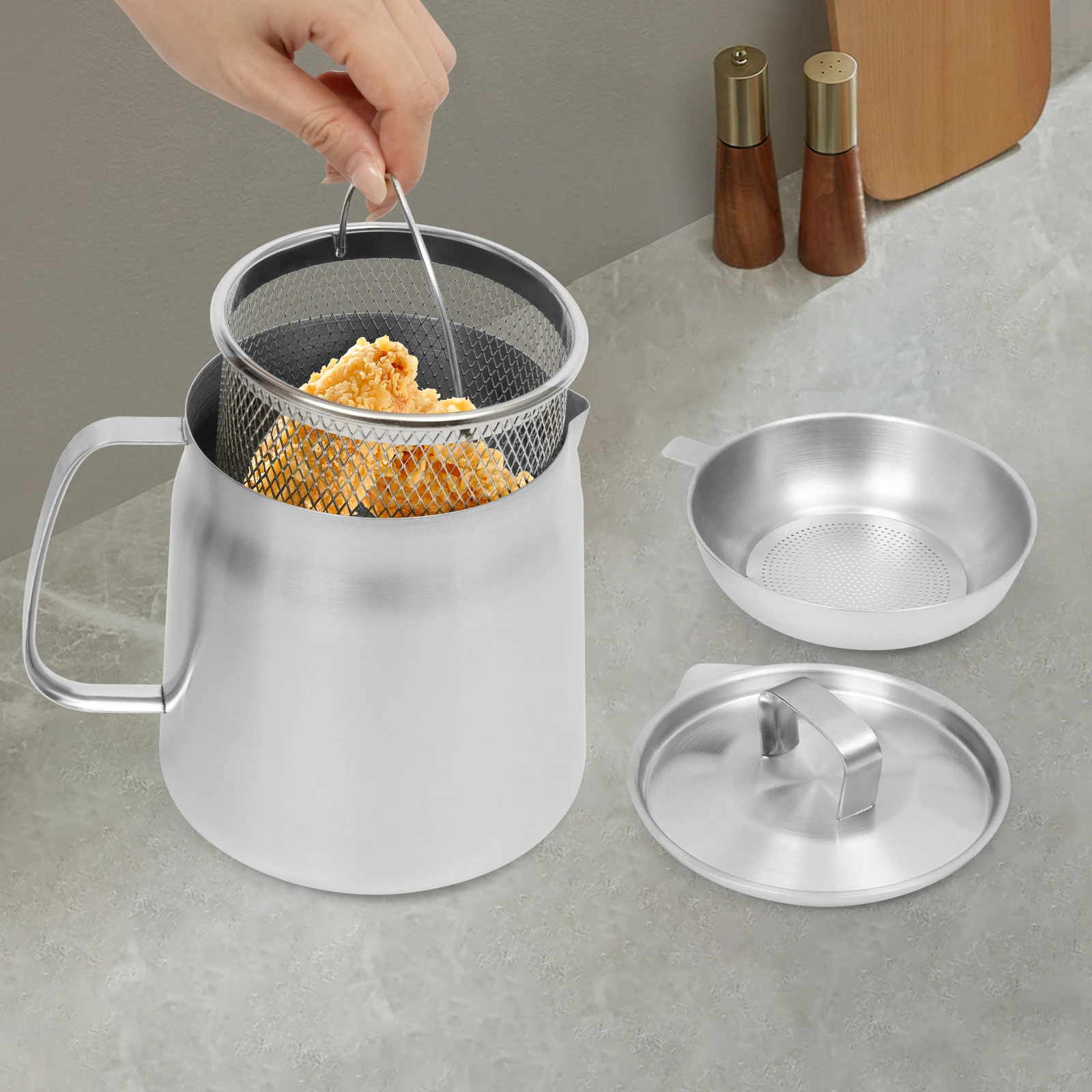 Frittiertopf aus 304 Edelstahl, Kleiner Brattopf Image