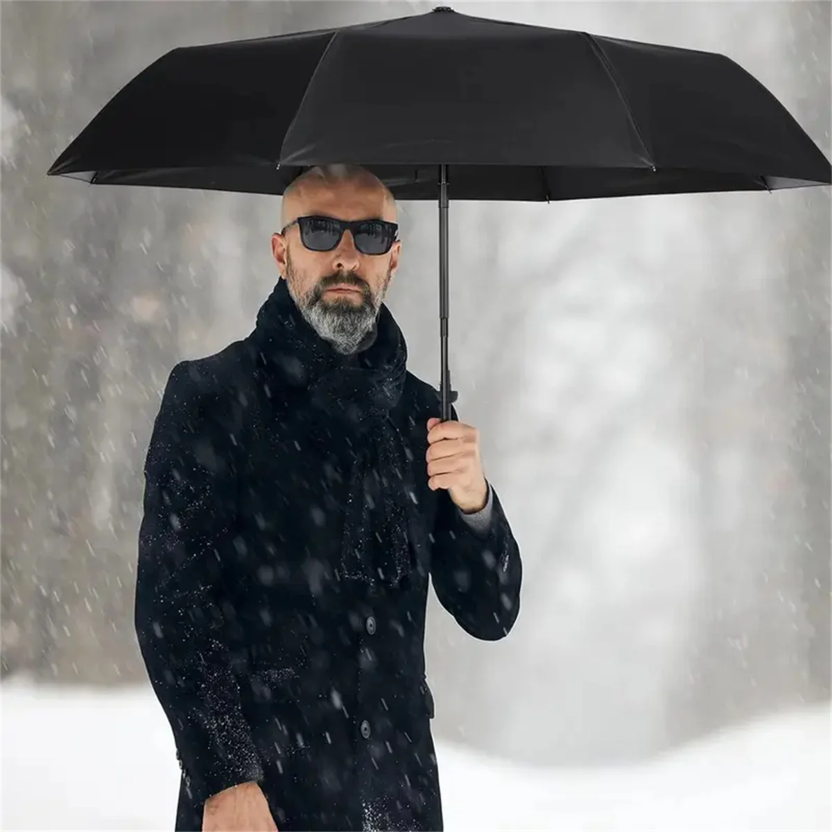 Automatischer Regenschirm mit acht Rippen aus Vinyl, Sonnenschirm für Sonne und Regen, UV-Schutz, automatisch faltbar, Geschenkidee Image