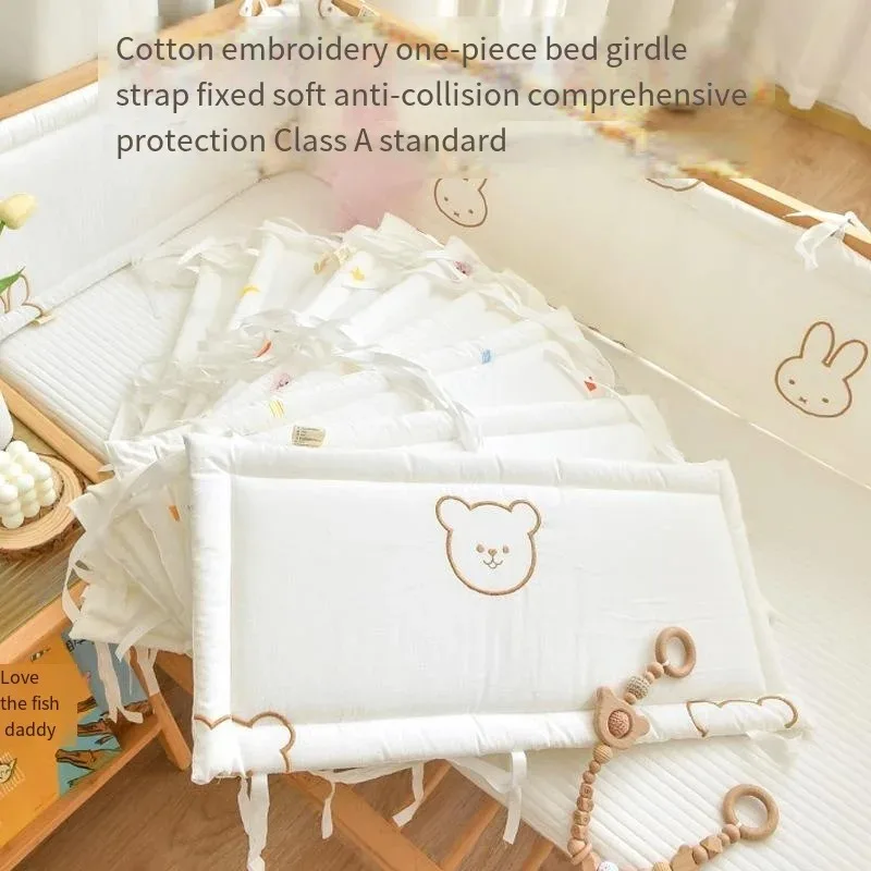 Baby Stoßstange Chichonera Krippe Kinderbett Schutz Säugling Baumwolle Kinder Bett Barrieren Neugeborene Um Kissen Geflecht Cunas Para El Bebe Image