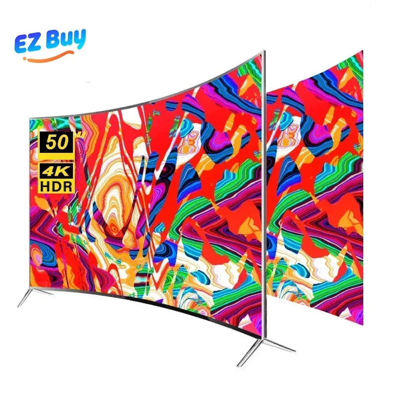 50-Zoll-Smart-Android-LED-Fernseher mit gebogenem Bildschirm, HD 4K-Smart-TV
