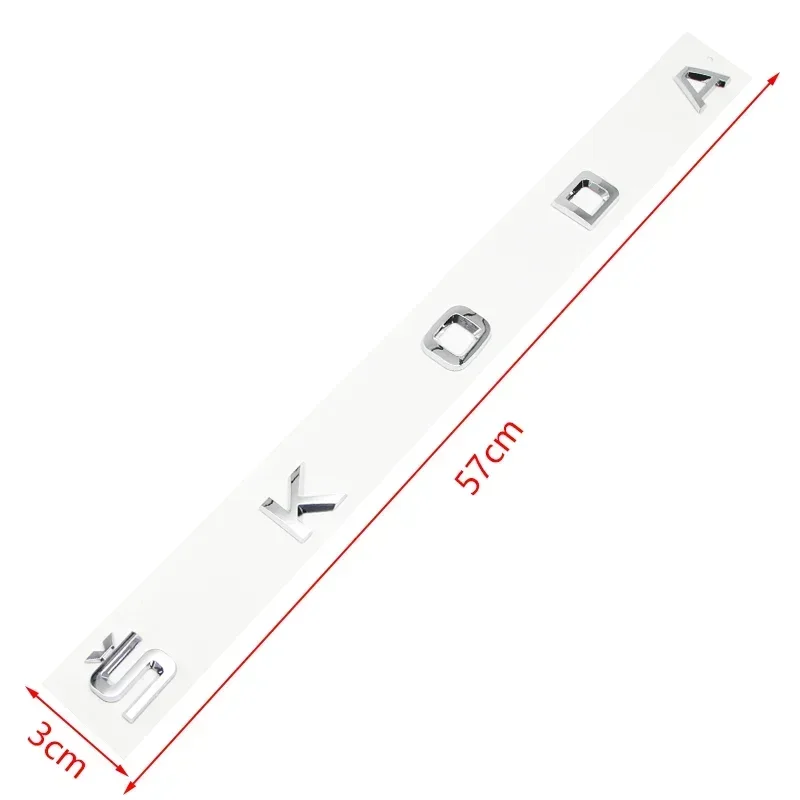 3D ABS Auto Hinten Emblem Stamm Abzeichen Aufkleber für Skoda Octavia Kodiaq Karoq Superb Rapid Fabia Kamiq Yeti Brief Logo Zubehör Image