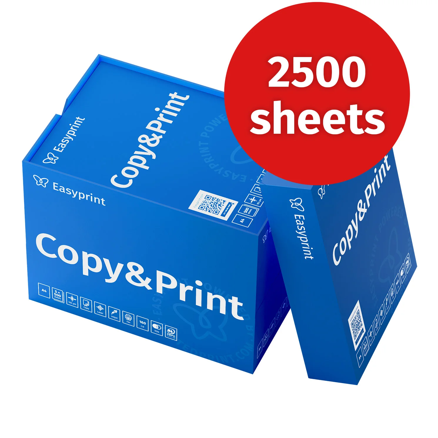 a4-kopierpapier, 2500 blatt