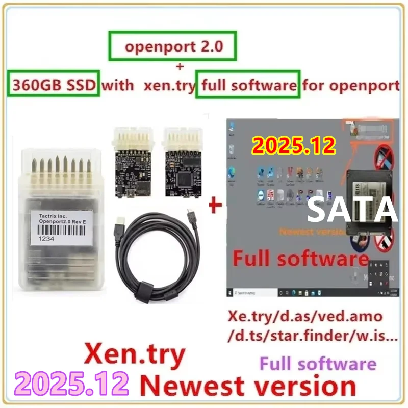 Neueste Xentry 2025.12 Diagnosesoftware mit Ferninstallation, Tactrix Openport 2.0 ECU Chip-Tuning-Tool, OBD 2 OBD2 Scanner-Gerät Image