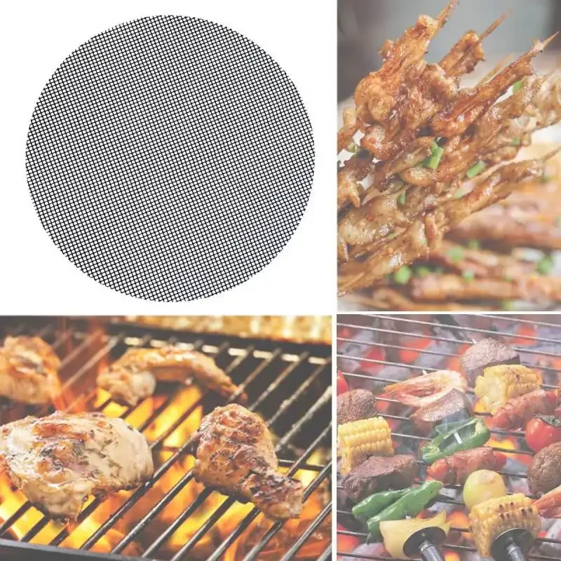 1 Stück Antihaft-Hochtemperaturbeständige BBQ-Grillmatte Wiederverwendbares Grillnetz Einfach zu Reinigende Unterlage Küchenzubehör Image