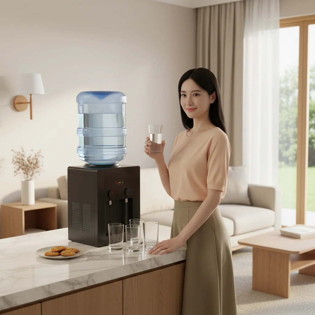 Elektrischer Wasserspender, 550 W, schnell erhitzender elektrischer Wasserspender, Wasserspender mit zwei Temperaturen, für Zuhause/Büro/Bar Image