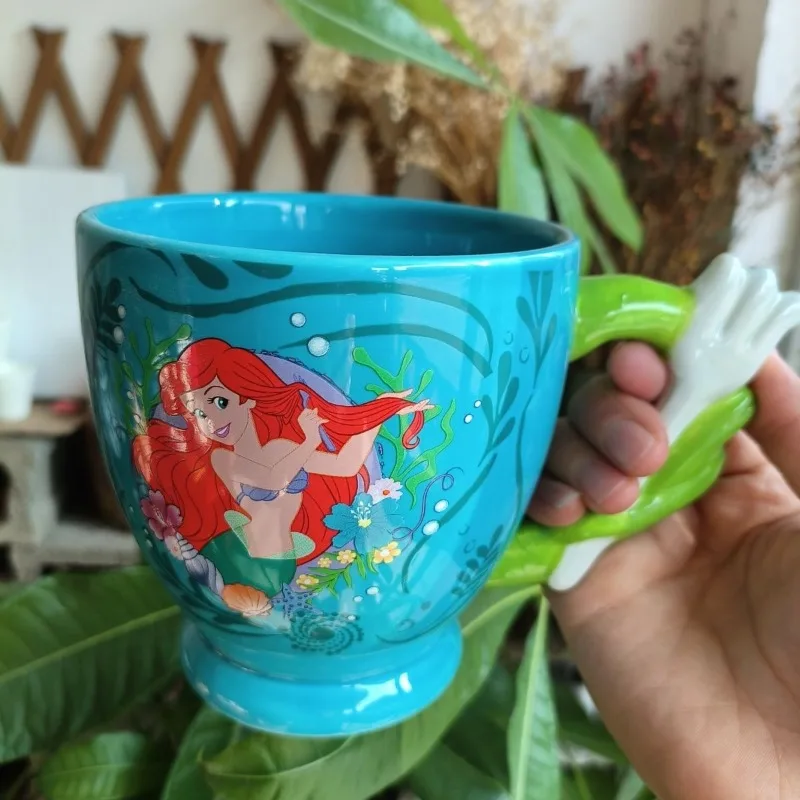 Disney Arielle Kleine Meerjungfrau Keramik-Kaffeetasse Prinzessin Aurora Porzellanbecher für Heiße und Kalte Getränke Image