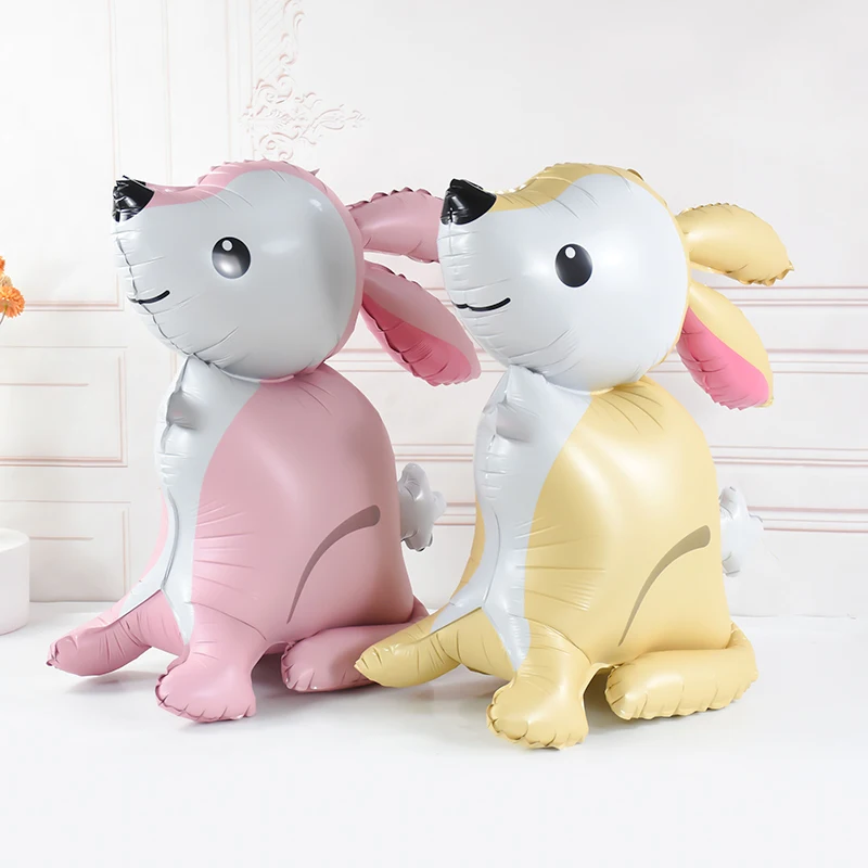 3D Hasen-Folienballon Niedlicher Cartoon-Tierballon Hochzeit Geburtstag Party Dekoration Babyparty Kindergeschenke Oster-Thema Globos Image