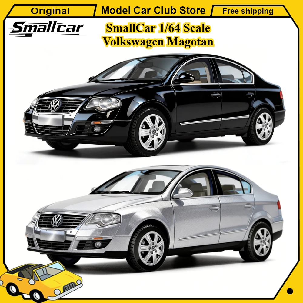 SmallCar 1/64 Maßstab Volkswagen Magotan Passat B5 Schwarzes Legierungsauto Masdi Modell Miniatur Druckguss Sammlerstück Ornament Hobby Spielzeug