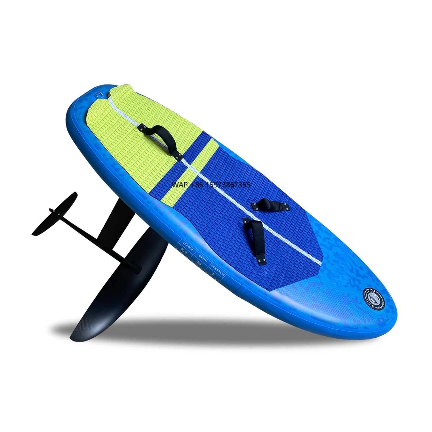 KUAYO 110L-140L Blaues PVC Carbon Aufblasbares Surfing Foilboard Hydrofoil Kitesurfing Paddleboard mit Wire-Drawing-Material Image