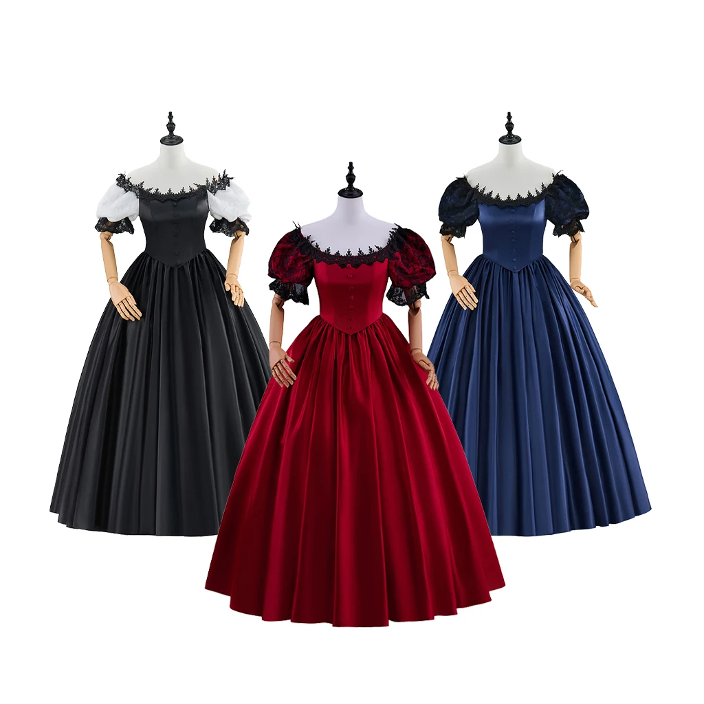 Viktorianisches Abendpartykleid für Damen aus den 1880er Jahren, Bürgerkriegszeit, Southern Belle-Kleid, Gothic-Kostüm für Abschlussball, Halloween, historische Party