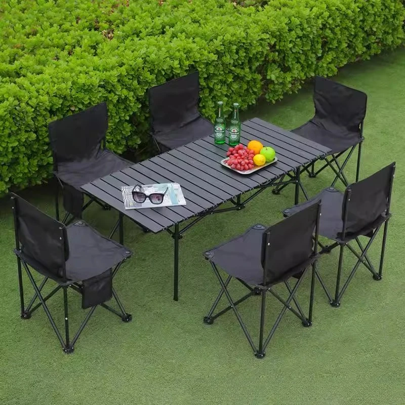 Modischer Outdoor-Klapptisch, Frühlingsrollentisch, Stand, praktisches Campingtisch- und Stuhlset, Picknickstuhl