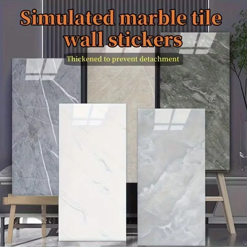 20/40 Stück selbstklebende Marmorfliesen-Aufkleber, wasserdicht, 30 cm x 60 cm, Fliesen-Bodenaufkleber, PVC-Fliesen, Badezimmer-Wandaufkleber, Raumdekoration