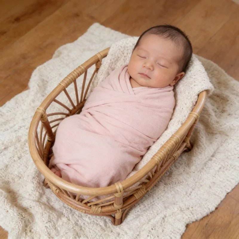 Neugeborenen Fotografie Requisiten Retro Rattan Korb Stuhl Infant Foto Baby Mädchen Junge Posiert Bett Hintergrund Fotografie Zugriffs Image
