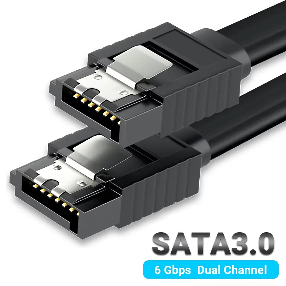 SATA-Kabel III 6Gbps Gerades Gebogenes HDD SDD Datenkabel für SSD HDD Festplattenkabel SATA Gerades Winkelkabel für CD-Laufwerk CD-Brenner Image