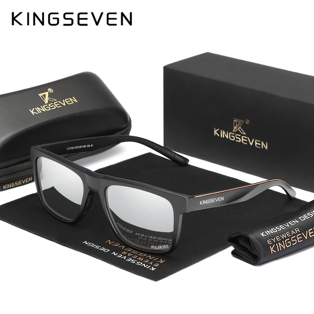 KINGSEVEN Sonnenbrille für Herren und Damen, zum Fahren, Angeln, polarisiert, UV400, trendige, leichte Brille Image