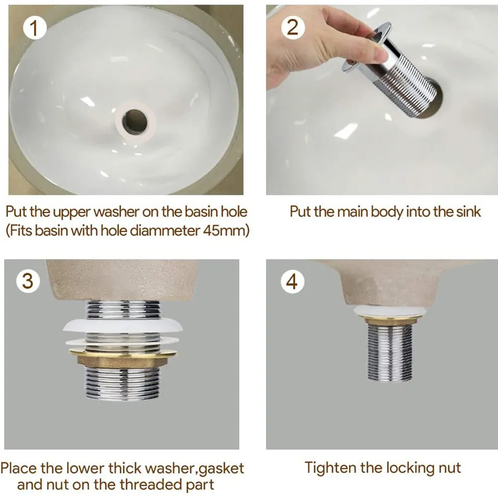 Modernes rundes Glaswaschbecken-Abflussset: Rostfreier Klappabflussdeckel für Küche und Bad – Hochwertiger Spülbeckensieb mit einfacher Montage