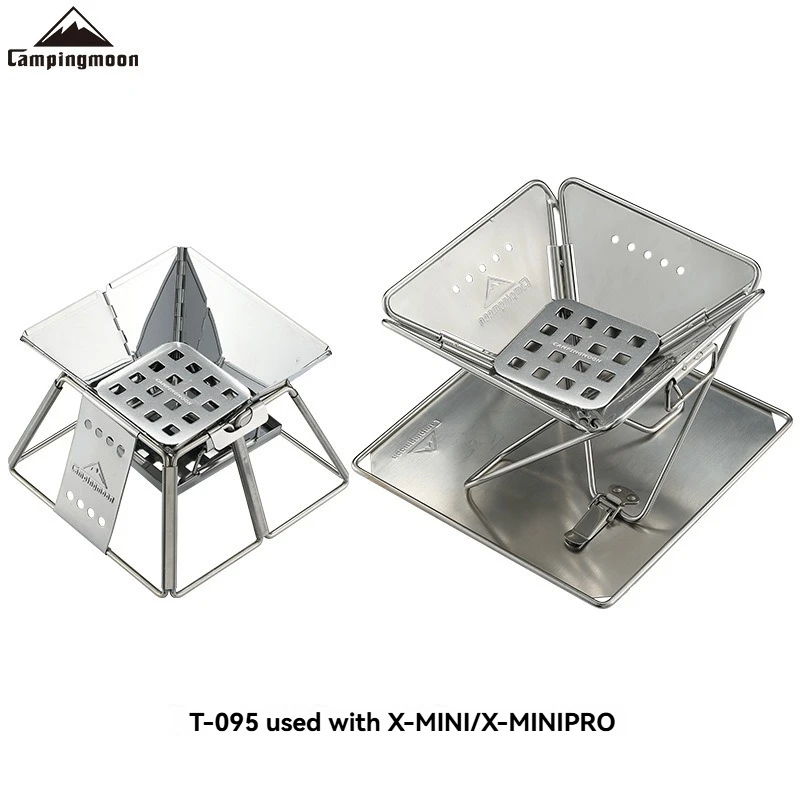 T-095 XMINI Grillbrenner aus verdicktem Edelstahl, hochtemperaturbeständiger Kohlebett-Ofengrill für Outdoor-Kochen Image