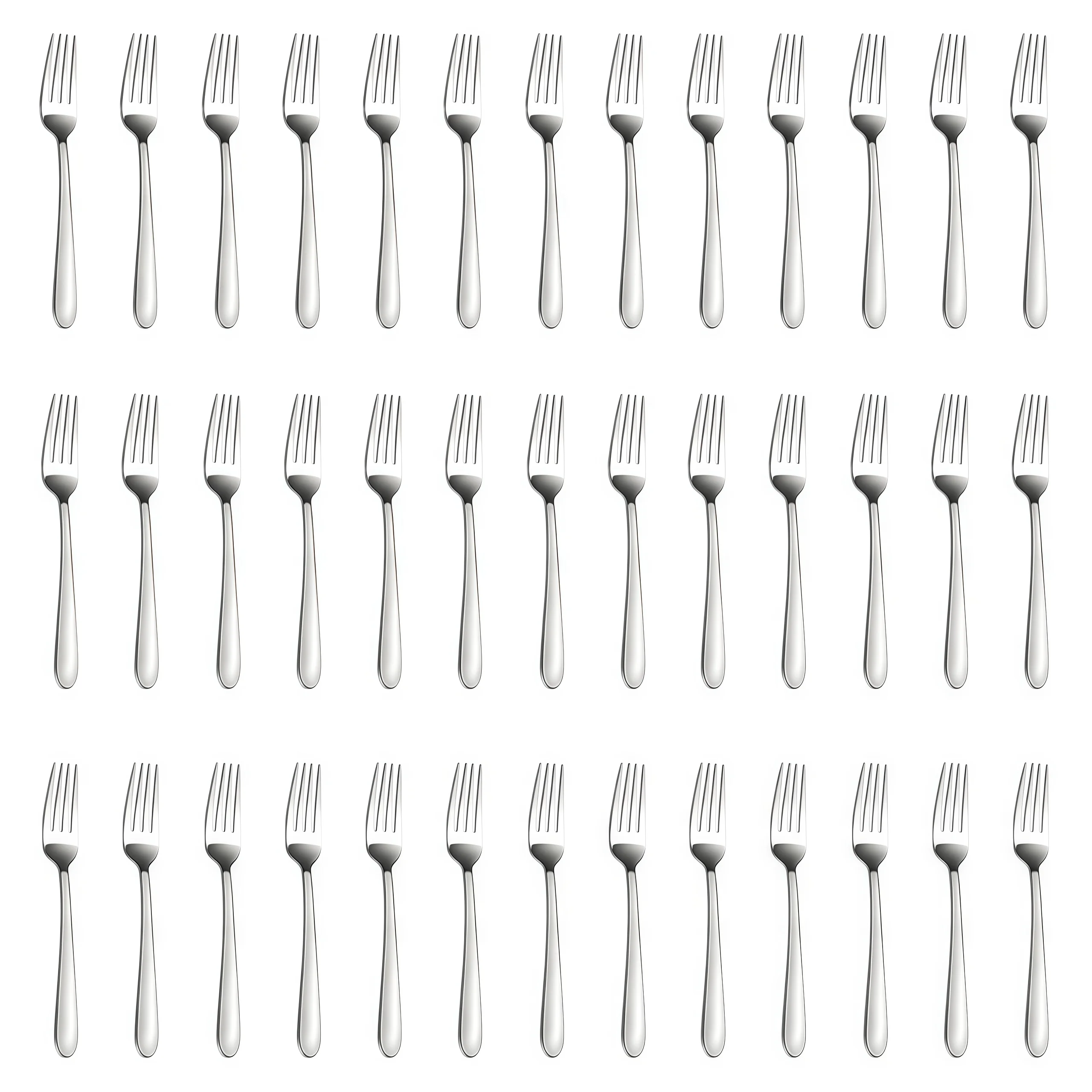36-teiliges Esstischgabel-Set aus Edelstahl, langlebiges Besteck für tägliche Mahlzeiten und Versammlungen Image