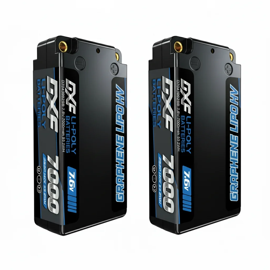 DXF 2S Lipo Akku 7,6V 140C 7000mAh Lipo Batterie mit 5MM Stecker Hardcase Akku für RC Auto Boot LKW Flugzeug UAV RACING Image