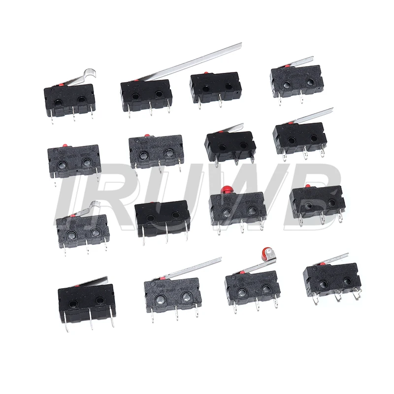 KW12-N 2Pin/3Pin KW12-A NO/NC 5A 125V250V KW12 Endschalter KW11-3Z-2 Mit Griff 16mm Kontakt-Taster Mikroschalter Image