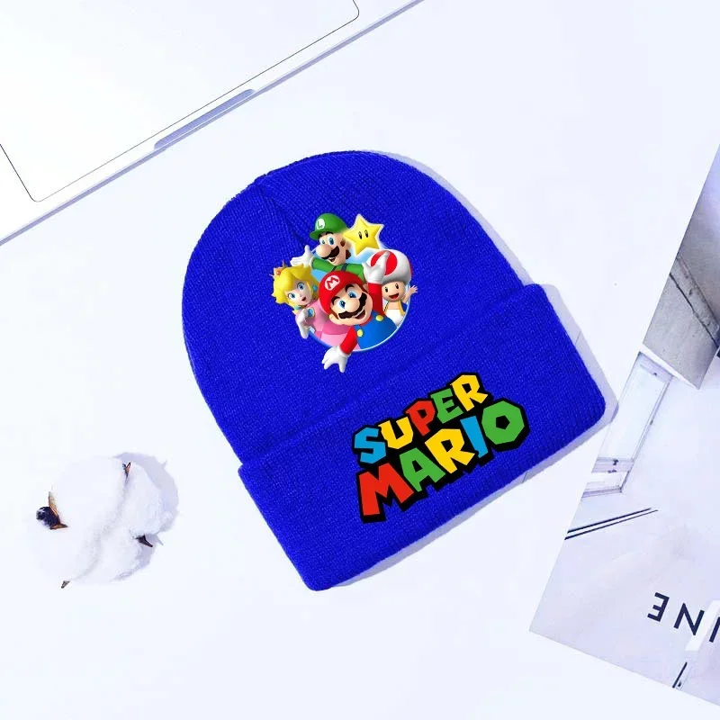 Super Mario Bros Strickmütze für Kinder, Anime-Figur, niedliche Mütze für Jungen und Mädchen, Winter, winddicht, warme Mütze, Mütze für Erwachsene, Geburtstagsgeschenke Image