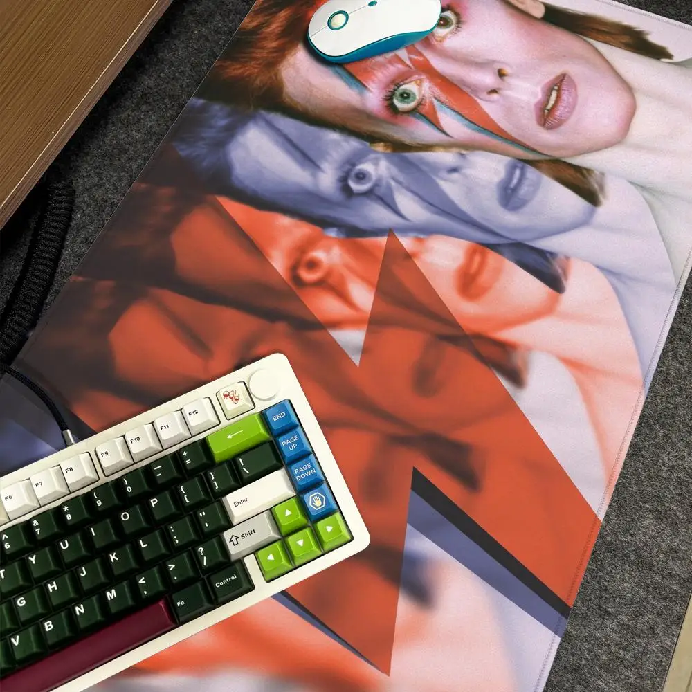 D-David Singer B-Bowie Mauspad Xxl Computer Große rutschfeste Gamer-Tastatur 90x40cm Art Design HD Schreibtischunterlage Image