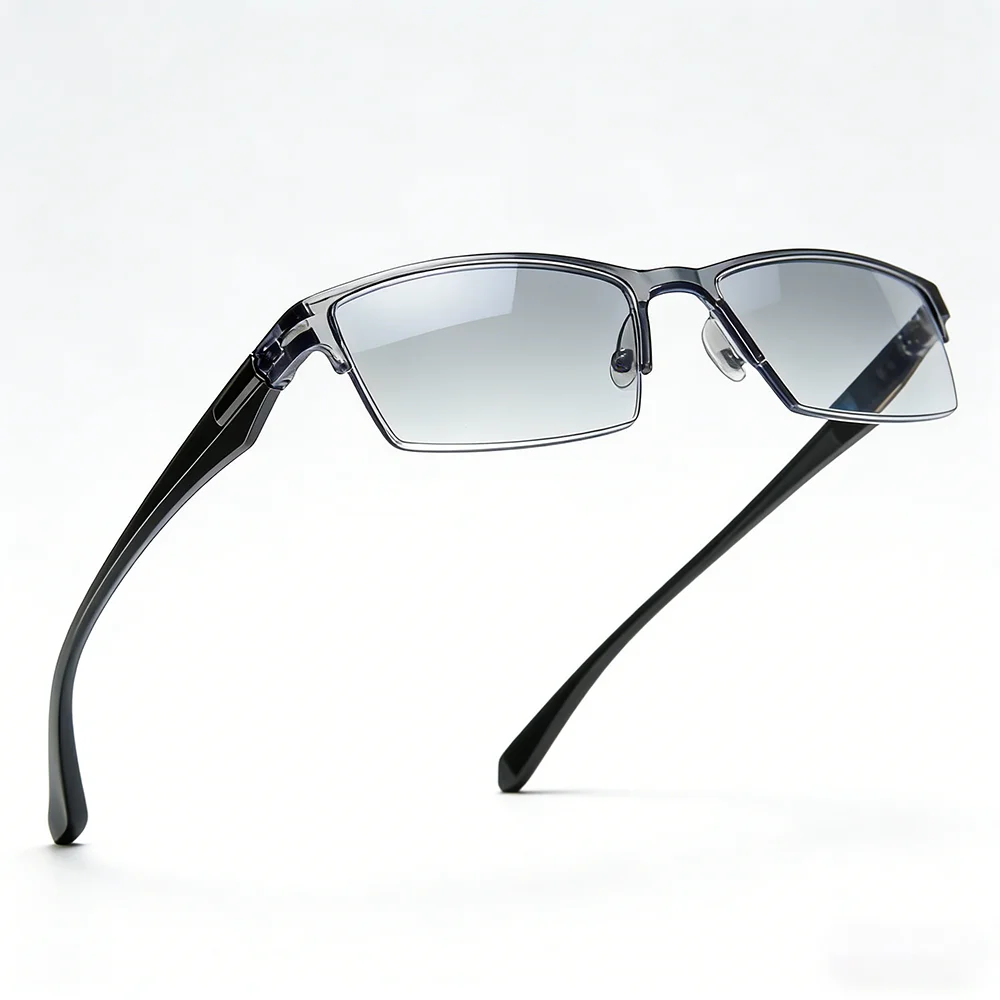 Intelligente Progressive Multifokal-Lesebrille mit Blaulichtfilter, Halbrahmen-Brille für Nah- und Fernsicht, Gleitsichtbrille Image