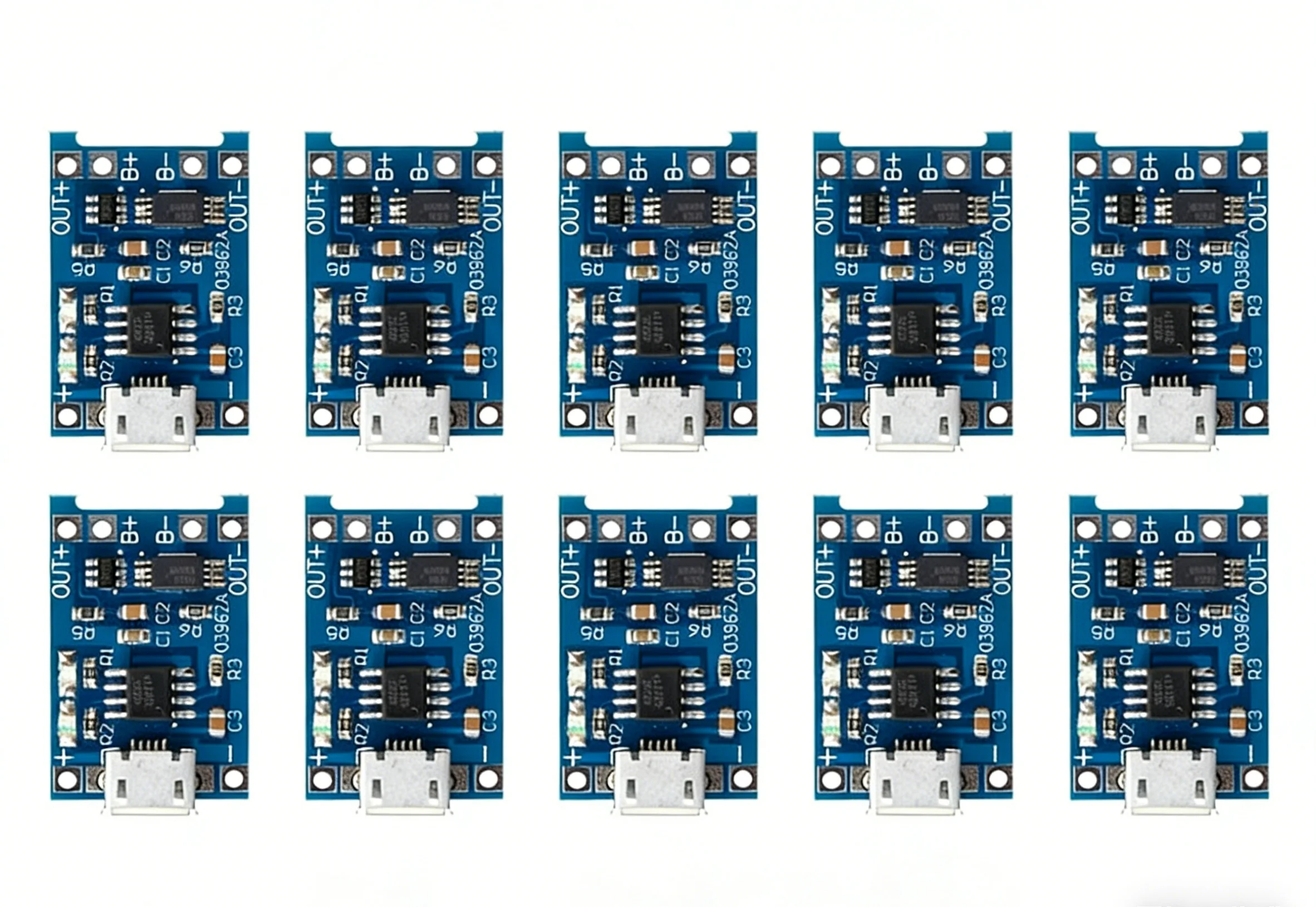 10 Stück 18650 Lithium-Batterie-Ladeplatinen TP4056 Mini/Micro USB Ladeplatine 5V 1A mit Schutzmodul Image