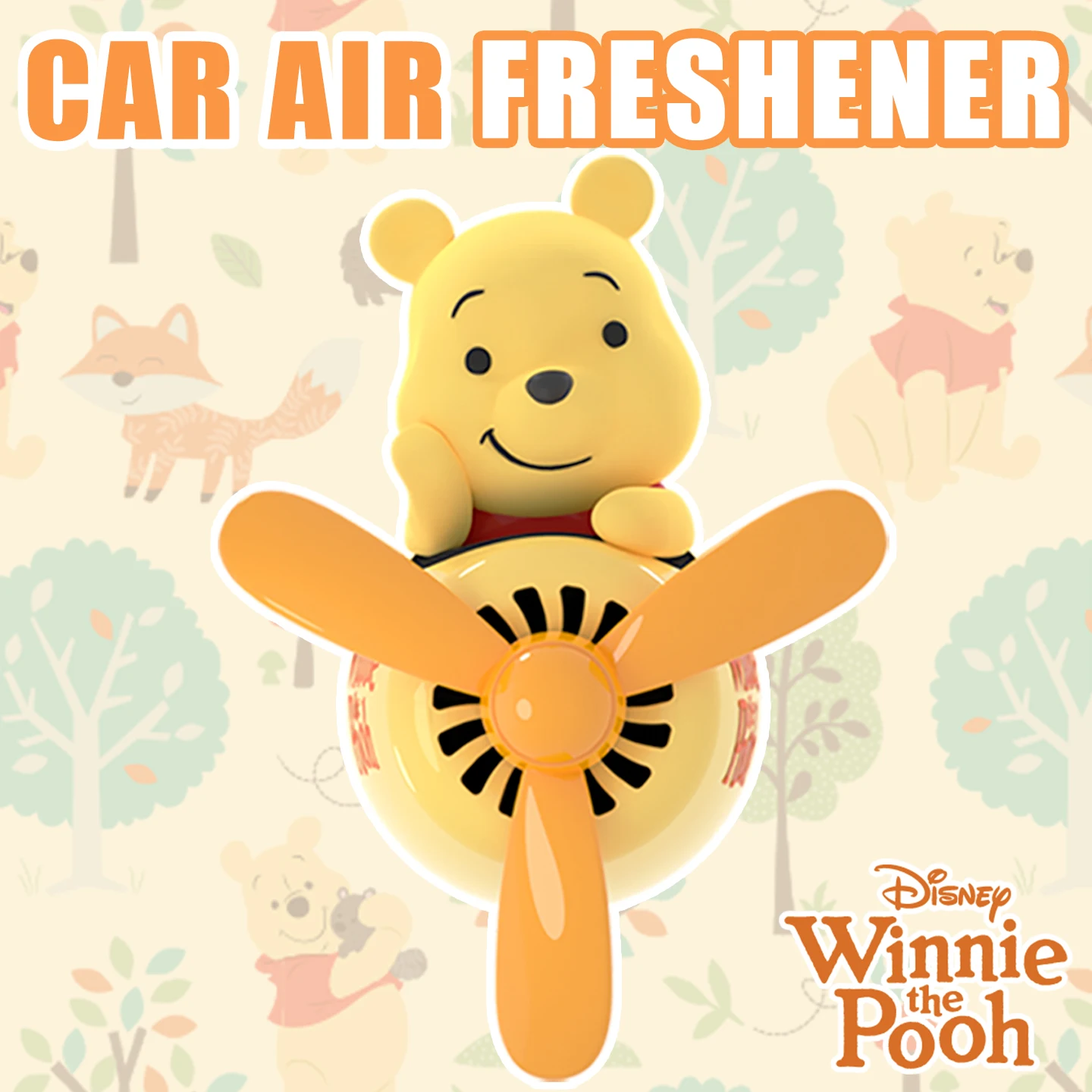 Disney Winnie the Pooh Pilot Auto-Lufterfrischer für Lüftungsschlitze, niedliches, lustiges Flugzeug-Zubehör, Innendekoration, Duftspender Image