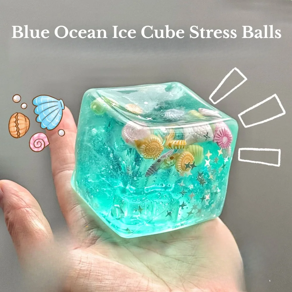 Giocattolo Sensoriale Oceanico, Palline Antistress Taba Squishy, Cubo a Lenta Risalita, Giocattoli Squishy per Adulti, Regalo Rilassante da Spremere