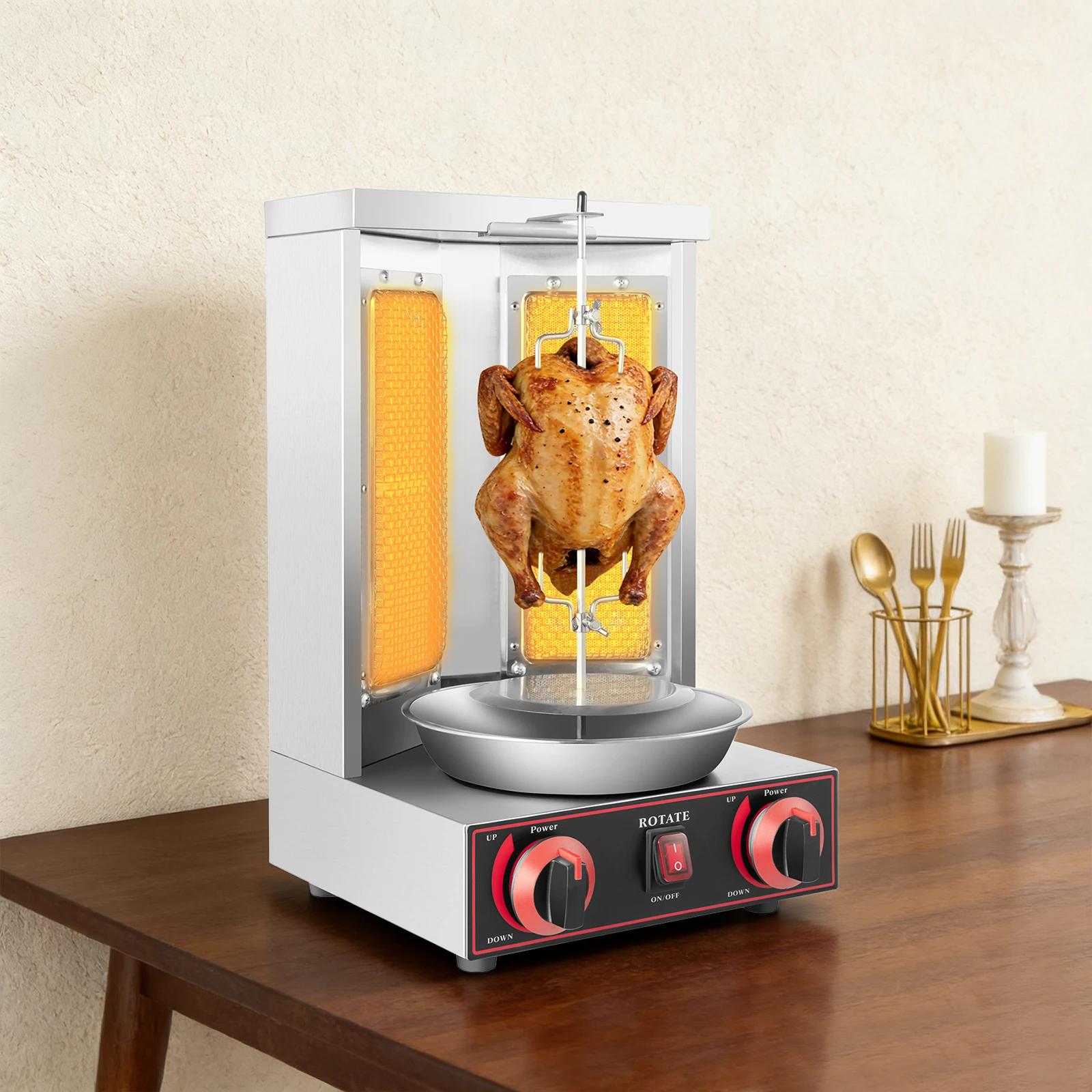 220V 3000W Vertikaler Shawarma-Grill, Kochgeräte für Gewerbe und Haushalt, LPG-Gas Döner Kebab Gyros Grillmaschine Image