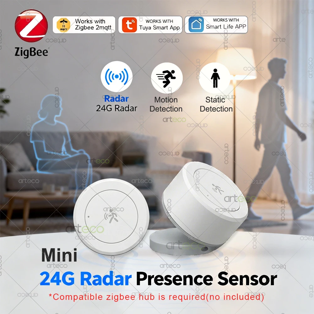 Zigbee 24G Mmwave Radar Anwesenheitssensor Zigbee Belegungssensor mit Bewegungs-/Statischer Erkennung Gateway-Unterstützung für Tuya/Z2M erforderlich Image