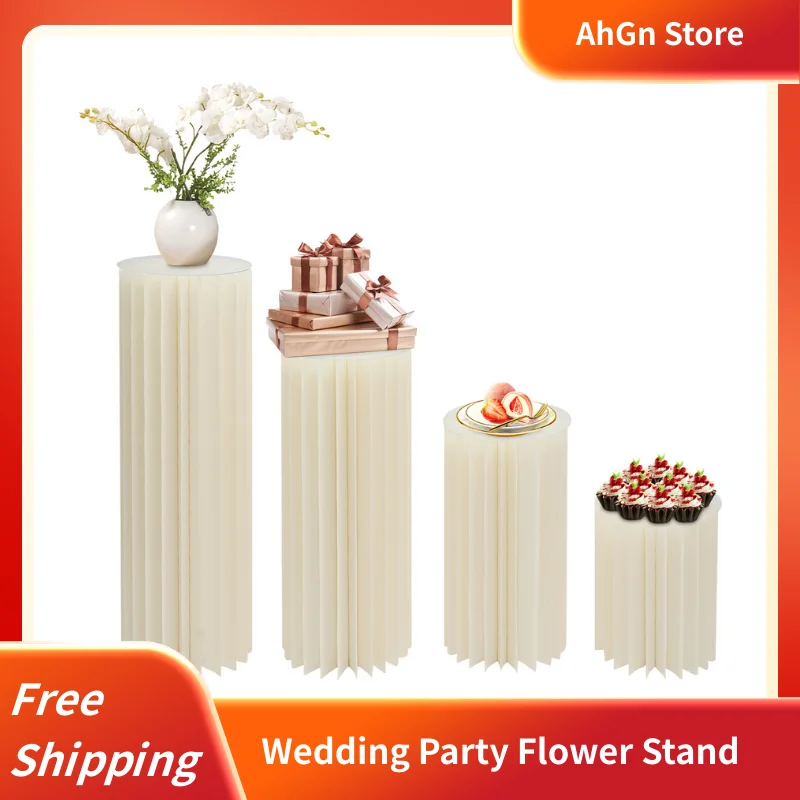 4 Stück Hochzeitskarton-Mittelstück-Display, faltbarer Blumenständer, 40 + 60 + 80 + 100 cm, für Geburtstagsfeiern, Tische, Dekorationen Image
