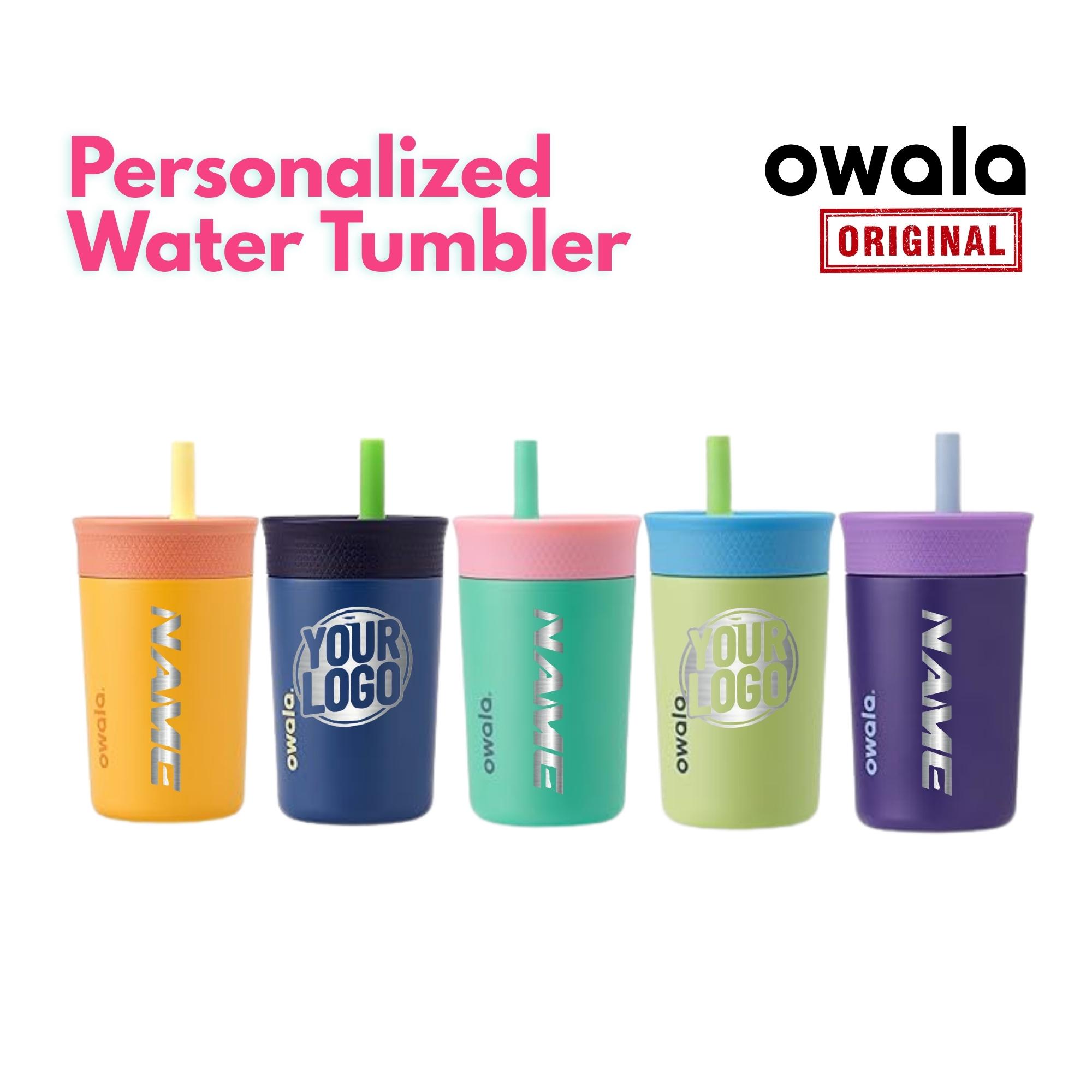Bicchiere Owala FreeSip personalizzato da 12 once con nome inciso al laser, incisione di testo personalizzata, bicchieri Owala FreeSip personalizzati