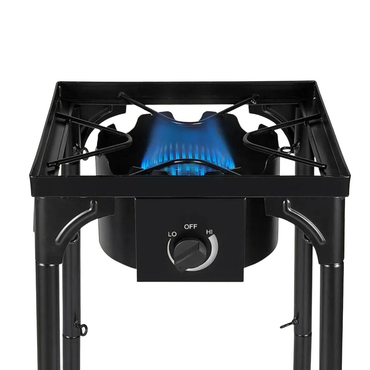 INTEC Gaskocher 1-flammig 4500W 4 Beine 3 Höhen Gusseisen Brenner - Outdoor-Küche 40 x 40 x H78cm Piezo-Zündung Image