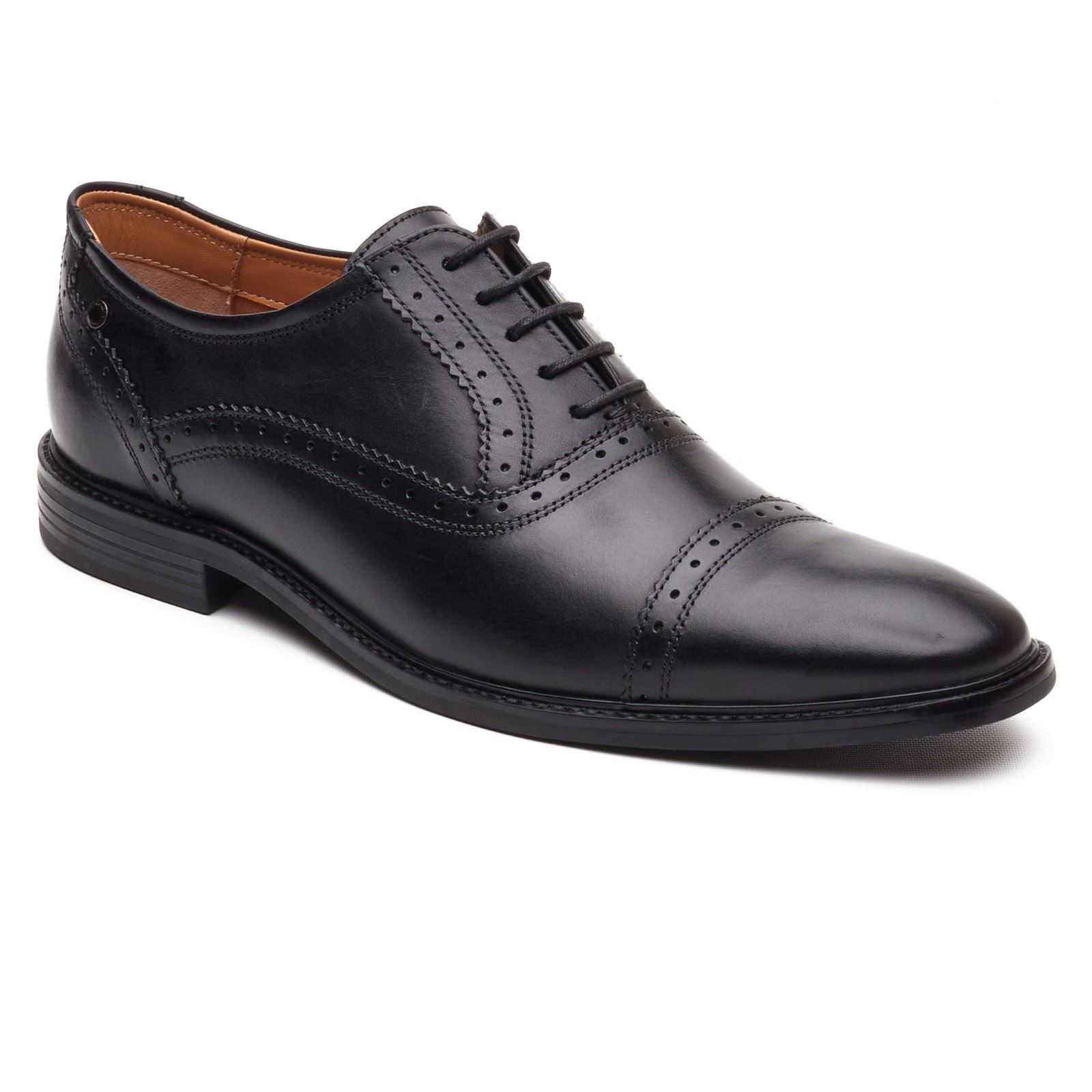 Base London Ascot Oxford-Leder Herrenschuhe in Schwarz