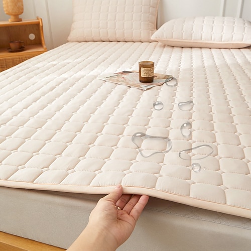 Wasserdichter, gesteppter Matratzenschoner für Schlafzimmer und Studentenwohnheim, weiche, rutschfeste Matratzenauflage, Schutz für Bett und Matratze Image