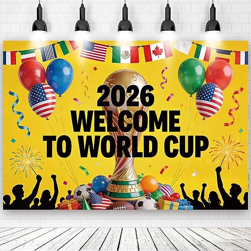 Sport-Hintergrundbanner, Fußball-WM-Spiel 2026, Partydekoration, Eventdekoration, Fanbanner, Stadiondekoration Image