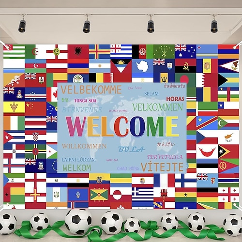 Sport-Hintergrundbanner, Fußball-WM-Spiel 2026, Partydekoration, Eventdekoration, Fanbanner, Stadiondekoration Image