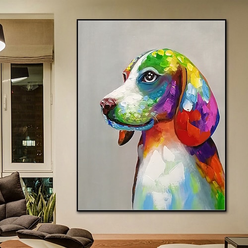 Hang-Ölgemälde Handgemalte Vertikal Tiere Pop-Art Moderne Modern Ohne Innenrahmen (ohne Rahmen) Image