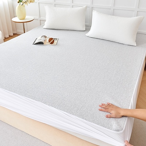 wasserdichter Matratzenschoner, wasserdichte Babybettauflage, gesteppte, luftdurchlässige, antibakterielle Matratzenauflage für Kinderbetten Image