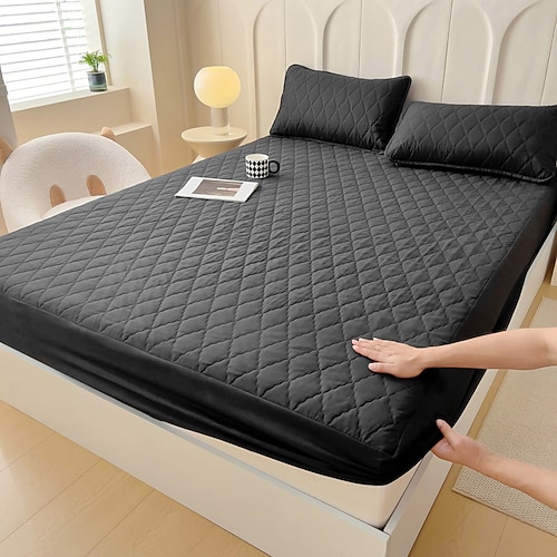 wasserdichter, gesteppter Matratzenschoner mit Urinschutz, rutschfest, vollständige Abdeckung, Sealy Matratzenschoner-Bettbezug Image