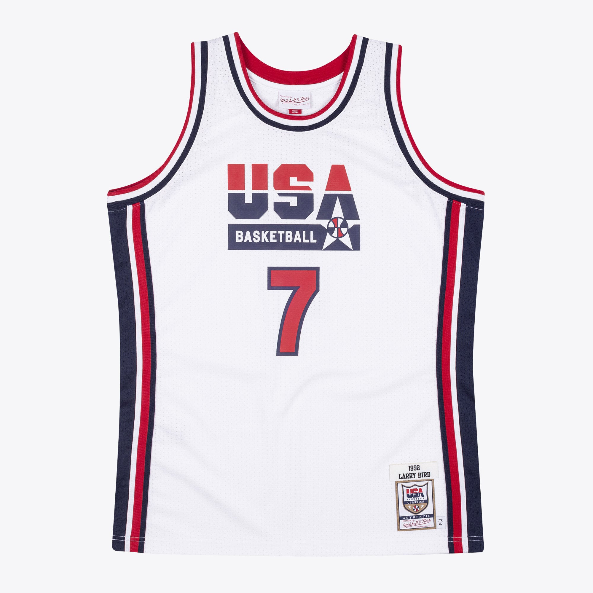 Maillot Authentic USA Basketball 1992 Mitchell & Ness – Blanc – Larry Bird - Homme Taille: XL