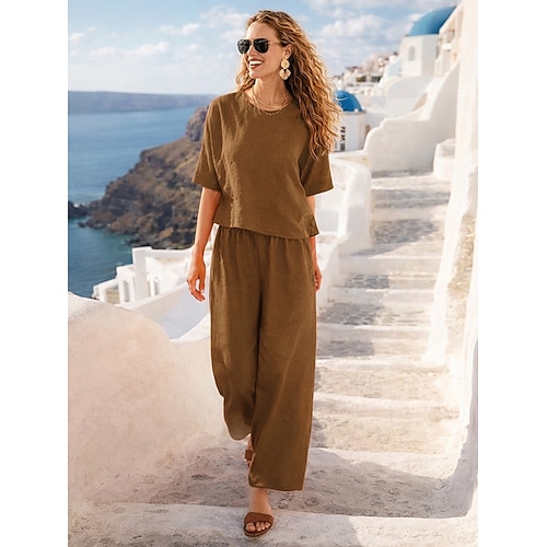 Damen Onesie Sets Sexy Lässig Komfort Einfarbig Täglich Heim Rot orange Marineblau Schwarz Weiß Dunkelgrün Frühling Herbst Image