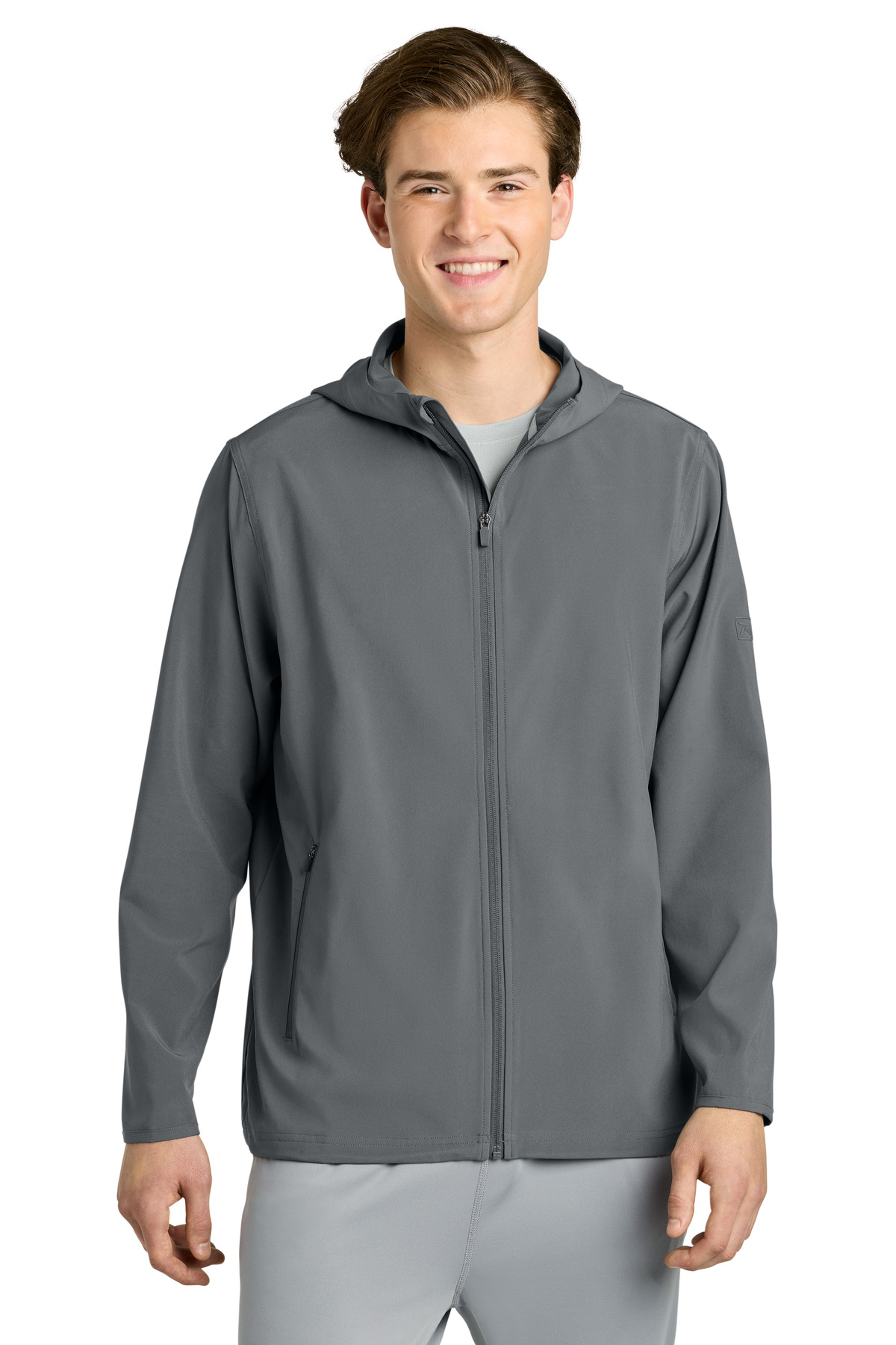 Richardson RA7400FZH Barrage Hooded Wind Jacket in Charcoal size Small | Polyester Blend