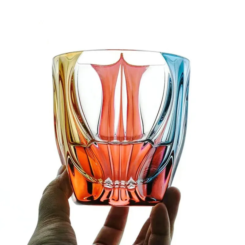 Kristallfarbenes Weinset aus Glas, hochwertiges Geschenk, moderner Whiskybecher Image