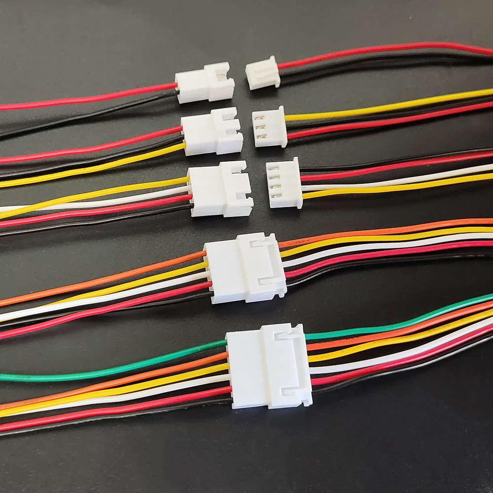 5 Paar XH2.54 2/3/4/5/6 Pin Pitch 2,54 mm Kabel Draht Stecker XH Stecker Männlich Weiblich Batterie Ladekabel 100 mm/150 mm/200 mm Länge Image
